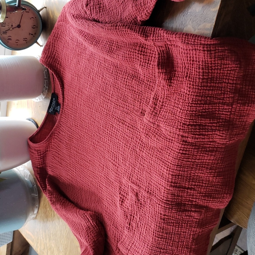 Red Textured Women's Top